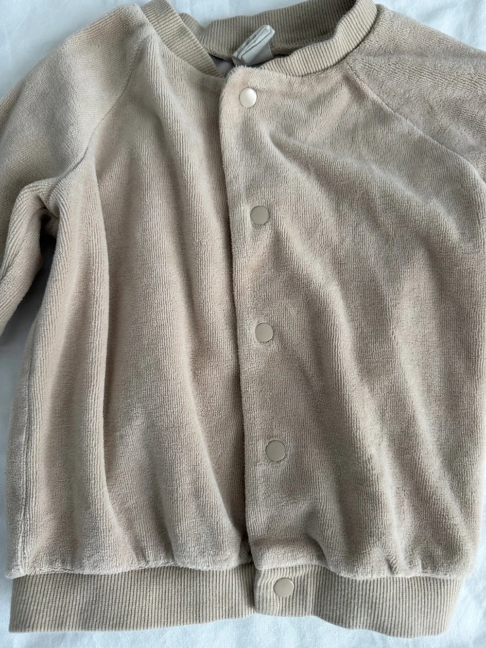 Kids Beige Space-Print Footed One-Piece and sweater 12 months